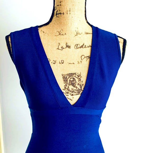 Hot Blue Cocktail Dress - Open Back - Picture 2 of 3